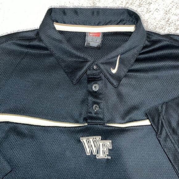 Black Nike SphereDry Wake Forest Demon Deacons Golf Polo Polyester BigMan Shirt - Picture 3 of 4